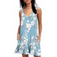 thumbnail image 1 of Robes T-Shirt Décontractées d'Été pour Femmes, Sortie de Plage, Robe Débardeur Plissée Unie, 1 of 3
