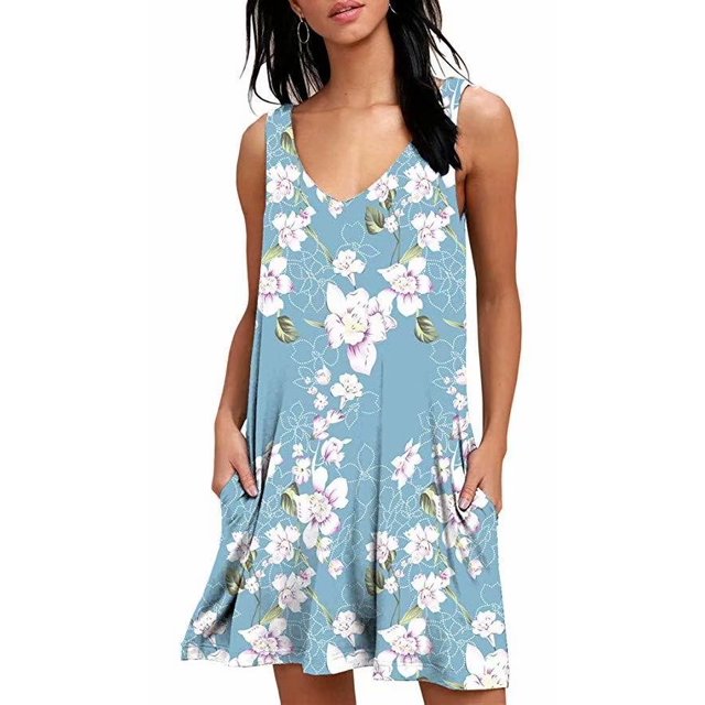 Robes T-Shirt Décontractées d'Été pour Femmes, Sortie de Plage, Robe Débardeur Plissée Unie