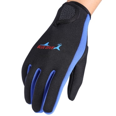 Gants de Plongée 1 Paire Gants de Plongée Néoprène Snorkeling Surf Sports Nautiques Antidérapants Combinaison Gants Noir Bleu L