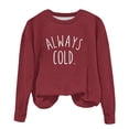 thumbnail image 4 of Soldes de Hauts à Manches Longues pour Filles Chandail à Col Rond Surdimensionné pour Filles Mode pour Enfants Chandail à Manches Longues à Enfiler Hauts 1-12 Ans Chemises pour Bébés Filles Rouge 9-10T, 4 of 6