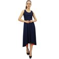 thumbnail image 1 of Bimba Robe en Rayonne de Designer pour Femme avec Poches, Maxi Bleu Uni avec Foulard - 24, 1 of 6