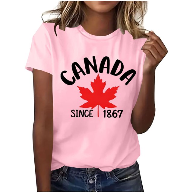 Pisexur T-shirt Décontracté à Manches Courtes et Col Rond pour Femme, Haut Imprimé, Hauts pour Femmes, Hauts de Sortie pour Femmes, Hauts d'Été pour Femmes Rose, G
