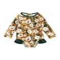 thumbnail image 1 of Toddler Baby Girl Jumpsuit Swimsuit Flower Print Long Sleeve Ruffle Spring Summer Bikini Bathing Suit Green 9-12 Months, 1 of 8