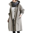 thumbnail image 1 of CAROOTU Women Windbreaker Jacket Casual Loose Button Pockets Hooded Windproof, 1 of 6