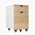 thumbnail image 1 of Desky Wooden Minimal Filing Cabinet - White / Bamboo, 1 of 10