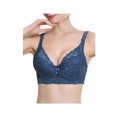 thumbnail image 1 of INSPIRE CHIC Women Full Cup Bras Breathable Comfort Floral Lace Full Coverage Non Padded Underwired Bra 36/80 Fit 34B Navy Blue, 1 of 6