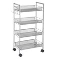 thumbnail image 1 of Greenway GSR4800GRC 4-Tier Mobile Storage Cart with Side Hooks, 1 of 7