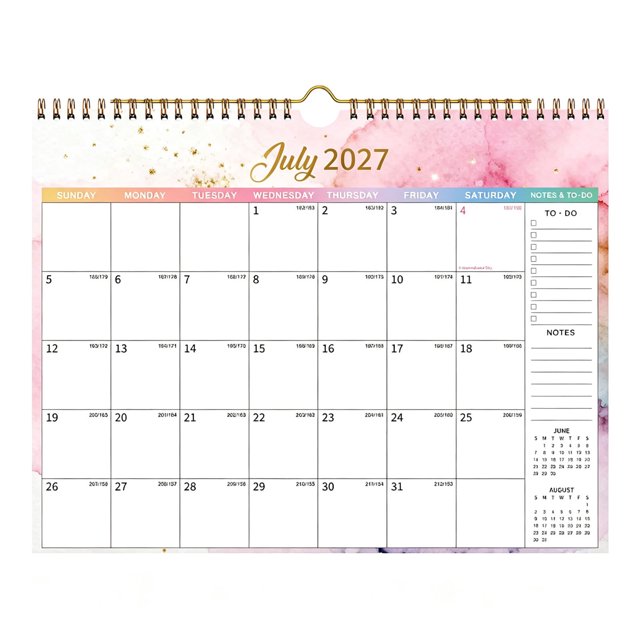 Wall Calendar with Floral Design for Daily Planning and Monthly Scheduling