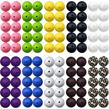 100pcs Silicone Jewelry Beads Colored Design Beads Diy Handmade Crafts Making Beads