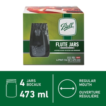 Bocaux Mason flute Ball, format pinte 473&nbsp;ml (16&nbsp;oz), paquet de 4