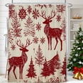 thumbnail image 4 of Christmas Shower Curtain Waterproof Polyester Bathroom Decor Holiday Themed with Snowflakes Snowman Trees Festive Bathroom Partition for Home Decoration, 4 of 6