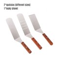 thumbnail image 3 of Amdohai Trousse d'Accessoires Professionnelle pour Plaque de Cuisson 3 Pcs Trousse d'Outils pour BBQ en Bois, 3 of 7