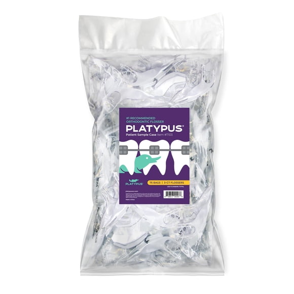 Platypus Orthodontic Flossers for Braces Family Pak - Unique Structure Fits Under Arch Wire, Increase Flossing Compliance, Floss Teeth in Less Than Two Minutes - 75