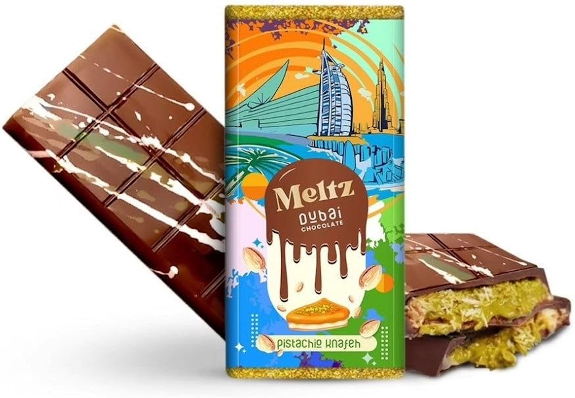 Meltz Pistachio Knafeh Dubai Chocolate Bar (UAE) 192g