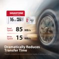 thumbnail image 2 of Giga 16GB Micro SD Card, Camera Plus 90MB/s, Full HD Video, U1 C10 Class 10 Micro SDHC UHS-I Memory Card,, 2 of 5