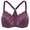 Grape Wine, variant on MELENECA Female Racerback Front Closure Unlined Underwire Bra for Women Black 34E