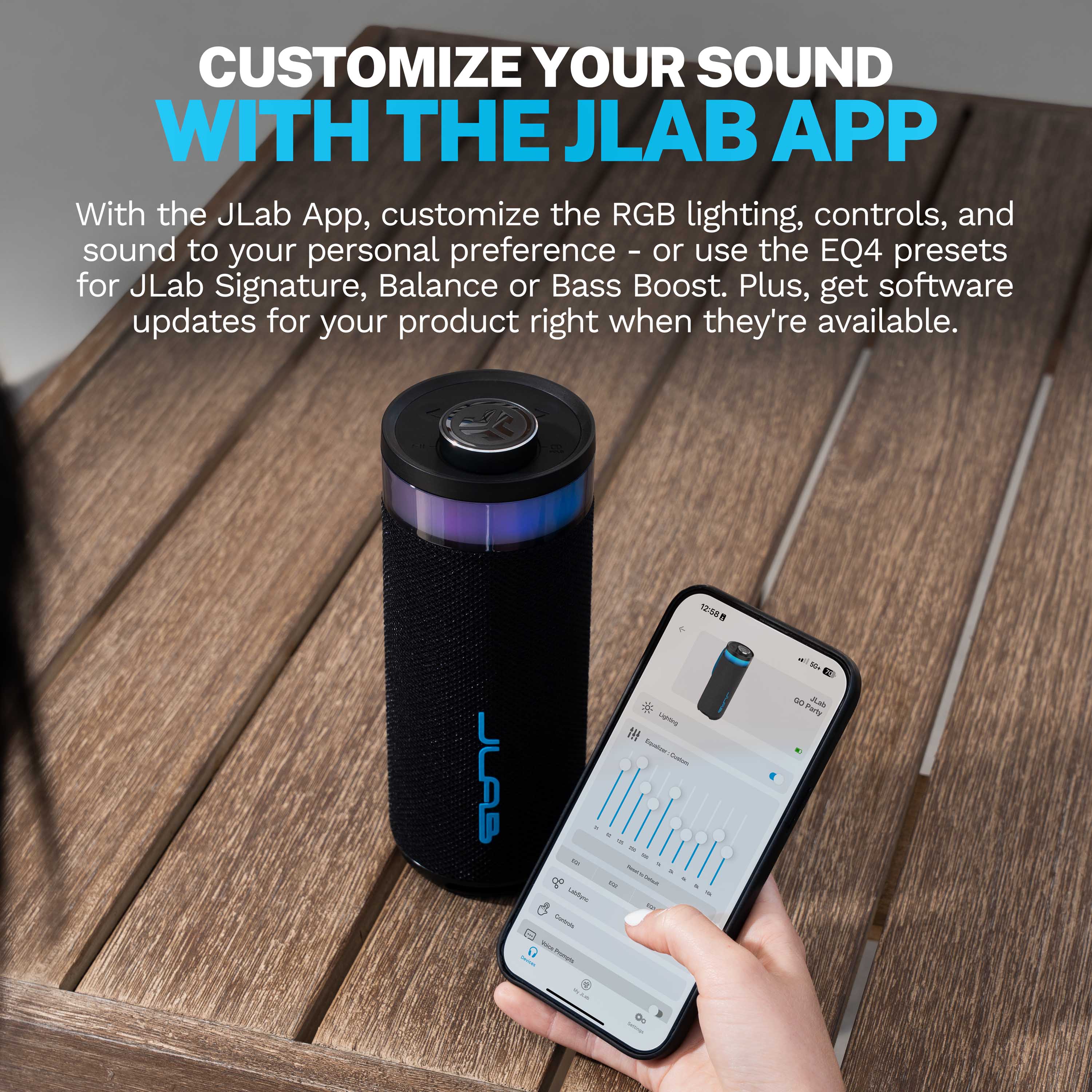 JLab GO Party Speaker - Black Splashproof Bluetooth Portable Speaker
