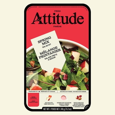 Fresh Attitude Family Salad Kit Spring Mix with Toppings, 318g, READY-TO-EAT SALAD