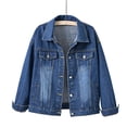 thumbnail image 2 of Yuyuzo Women's Oversized Denim Jacket Jean Long Sleeve Lapel Button down Spring Jacket Coat Outwear, 2 of 4