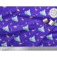 thumbnail image 2 of Soimoi Blue Poly Georgette Fabric Feather & Flamingo Bird Decor Fabric Printed Yard 42 Inch Wide, 2 of 3