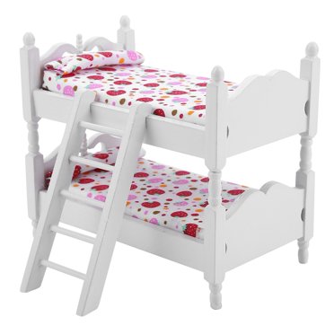 FAGINEY 1:12 Doll House Mini Furniture Children Bedroom Model Bunk Bed Toys, Doll Bunk Bed, Doll Bed