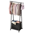 thumbnail image 1 of yeacher Portable Multi-Functional Laundry Hamper & Clothes Rack with Wheels, Space-Saving Single Rod Design for Bedroom, Black, 1 of 6