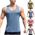 thumbnail image 3 of Men's Gym Workout Tank Tops - Soft Lightweight Sleeveless Y-Back Muscle Shirts for Beach & Athletic Wear, 3 of 4