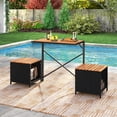 thumbnail image 4 of Costway 2-in-1 Outdoor Convertible Bench with Metal Frame PE Rattan Table and Chairs Set, 4 of 10
