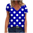 thumbnail image 2 of JDQJBZ T-Shirt à Manches Courtes pour Femmes Haut d'Été, Blouse Décontractée Ample de Mode pour Femmes Impression T-Shirt à Col en V Blouse T-Shirt Imprimé, 2 of 5