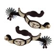 thumbnail image 3 of 2x Éperons de Cheval Antirouille Éperons Robustes Style Western pour Bottes Éperons Équipements de Compétition Brun Foncé, 3 of 8