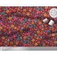 thumbnail image 2 of Soimoi Red Georgette Viscose Fabric Flower & Butterfly Print Sewing Fabric BTY 42 Inch Wide, 2 of 5