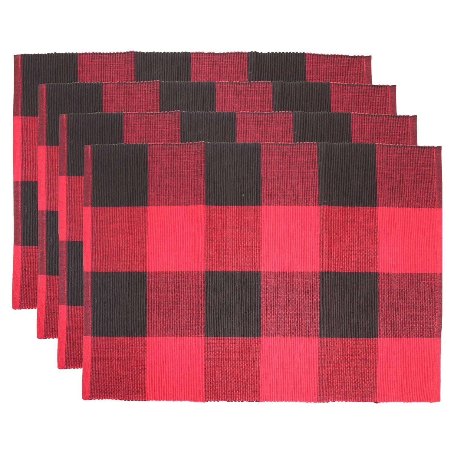 Set de 4 sets table en coton Buffalo Check Fabstyles, lavables machine, parfaits pour la cuisine et à manger ou les tables d'extérieur