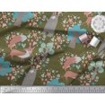 thumbnail image 2 of Soimoi Velvet Fabric Tree,Fox & Bear Kids Printed Fabric 1 Yard 58 Inch Wide, 2 of 3