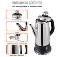 thumbnail image 4 of KFFKFF Electric Coffee Pot with 12-Cup Capacity, Crafted from 304 Stainless Steel, Features Keep Warm Functionality and Heat-Safe Handle, Plastic Lid, Fast Brewing, Silver, 4 of 9