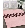 thumbnail image 3 of Ahgly Company Machine Washable Indoor Square Transitional Pink Bubble Gum Pink Area Rugs, 6' Square, 3 of 7