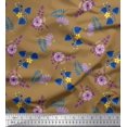 thumbnail image 1 of Soimoi Blue Poly Georgette Fabric Diamond Geometric Printed Craft Fabric by the Yard 42 Inch Wide, 1 of 3