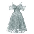 thumbnail image 4 of Pisexur Robe d'Invitée de Mariage pour Femme, Robe Vintage en Tulle à Broderie Florale, Sans Manches, Robe de Cocktail Formelle Évasée, Robe de Bal, de Fête, de Soirée, 4 of 6