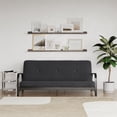 thumbnail image 4 of Mainstays Black Metal Arm Futon Frame with 6 inch Full Size Mattress & Retainer Covers, 4 of 9