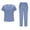 Light Blue, variant on Nfurl Womens Scrubs Sets with 5 Pockets Workwear Nursing Uniform Scrubs Set 2 Piece Short Sleeve V Neck Nurse Uniform Tops and Pants Navy M