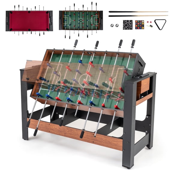 Gymax 2-in-1 Swivel Game Table w/Legs Cues Triangle Brush Chalks for Kids Teens Adults