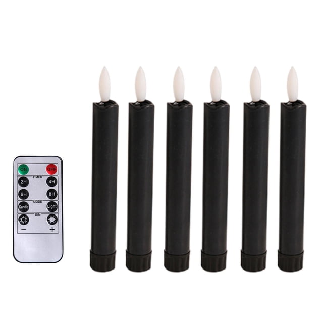 6 Pieces LED Pillar Candles Window Candles Light for Office Halloween