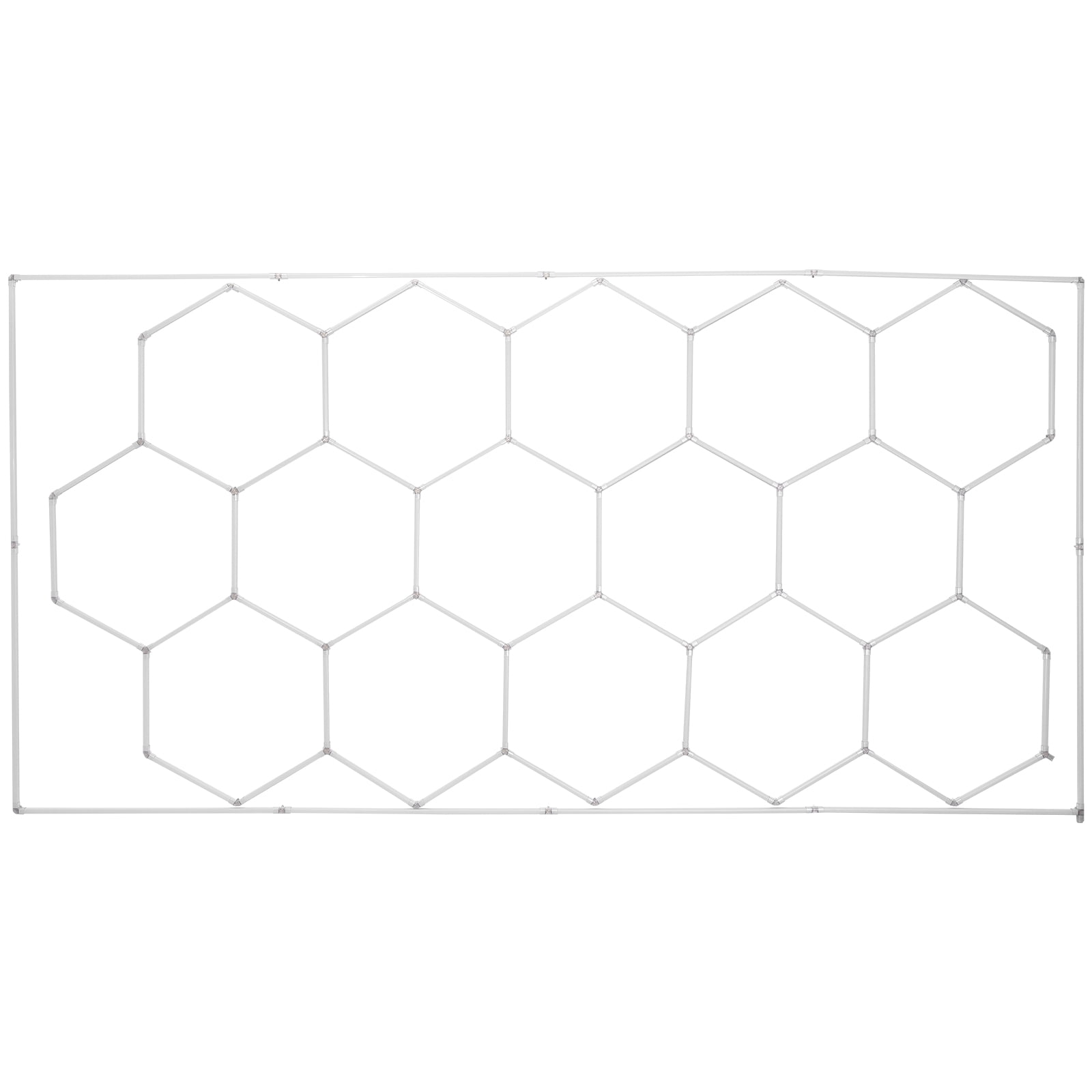 KFFKFF Hexagonal Garage Illumination, 66300LM, 6500K, 15-Unit Honeycomb LED Setup, DIY Cool White Lighting Solution for Auto Detailing, Gyms, Basements, and Workshops