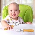 thumbnail image 3 of 304 Stainless Steel Children's Fork Spoon-piece Set With Handle Baby Eating Spoon Training Chopstick Set, 3 of 5