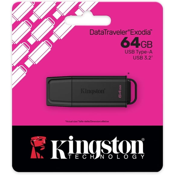 Kingston Technology 64GB Portable USB 3.2 Gen 1 DataTraveler Exodia Black/Black (DTXG2/64GB)