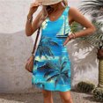 thumbnail image 4 of Ovzne Robes pour Femmes 2025 Robe Femme Mode d'Été pour Femmes Plage Poche Imprimé Sans Manches Robe à Col en V Robe de Printemps Imprimée Liquidation, 4 of 7