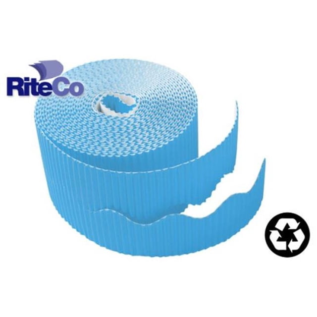 RiteCo Raydiant 22807 RiteCo Bordure Décorative Ondulée Festonnée. Deux Bandes de 25 X 50 Pieds par Rouleau Moyen Bleu - 6 Rouleaux