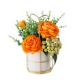 thumbnail image 1 of mmirethe Fake Peony Silk Hydrangea Flower Realistic Appearance Artificial Flowers With Vase Simulation Flower Set Low Maintenance Pinellia orange 1Set, 1 of 6