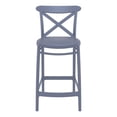 thumbnail image 3 of Compamia Cross Tabouret de Comptoir Contemporain en Résine pour Intérieur et Extérieur Gris Foncé, 3 of 5