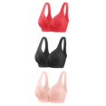 thumbnail image 4 of Timegard 3pc Wireless Bras for Women Front Closure Full Support Wide Strap Comfort Breathable Everyday Bra, 4 of 4