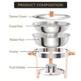 thumbnail image 3 of Ensemble de 2 Buffets à Réchaud, Vaisselle Ronde de 5 Qt en Acier Inoxydable avec Couvercles, Porte-Couvercles, Ustensiles, Réchauds de Buffet Rose Doré pour Traiteur, Fêtes, Mariages, Dîners, 3 of 9